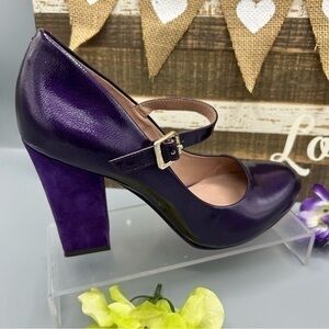 💋NEW Vince Camuto purple leather suede heels buckle pumps 👠 6.5